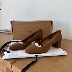 BRAND NEW: Margaux Chestnut Suede "The Heel" - Size 39.5
